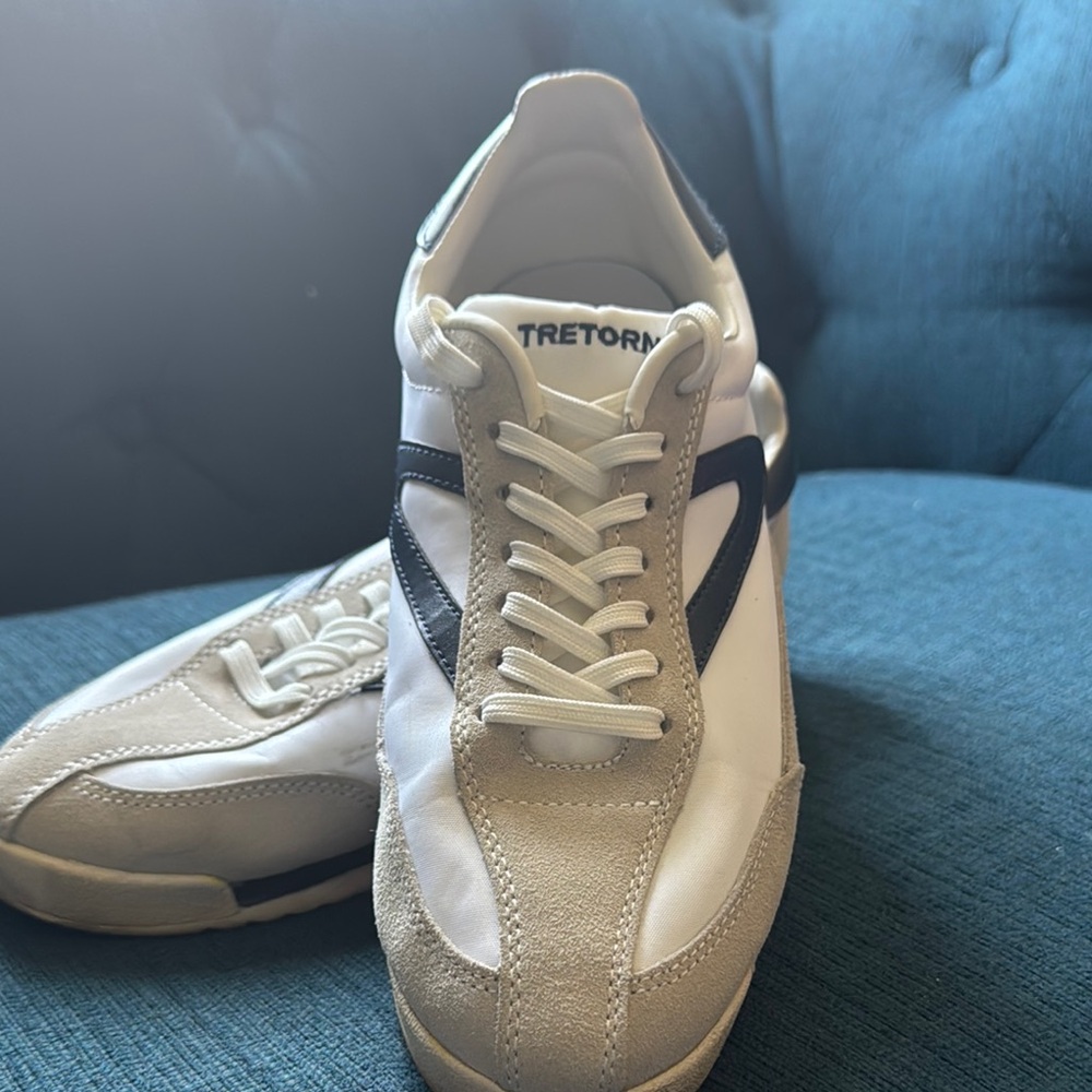 Tretorn Tan and White Sneakers with Retro Style